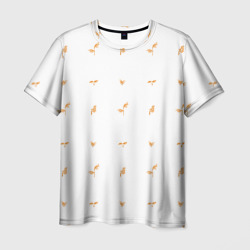 Мужская футболка 3D Паттерн с листьями