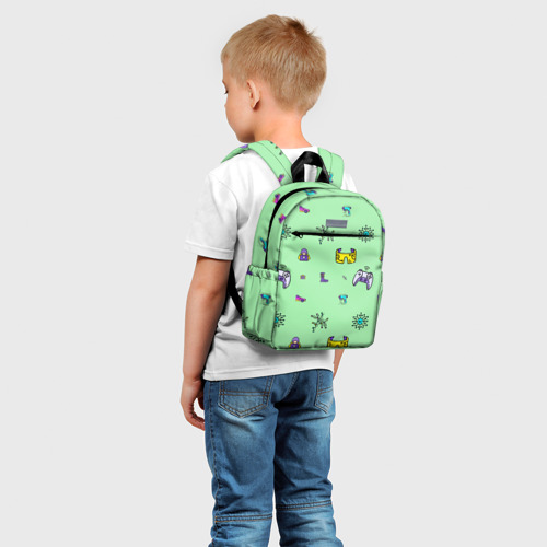 Детский рюкзак 3D с принтом Паттерн - геймер, фото на моделе #1