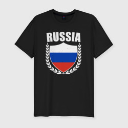 Мужская футболка хлопок Slim Российский щит