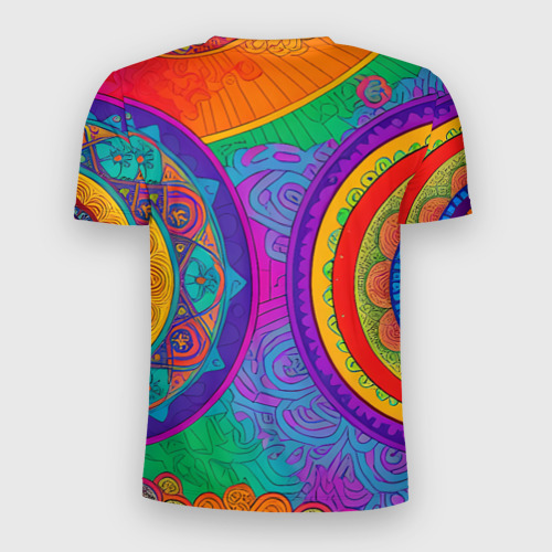 Мужская футболка 3D Slim Красочные этнические орнаменты, цвет 3D печать - фото 2