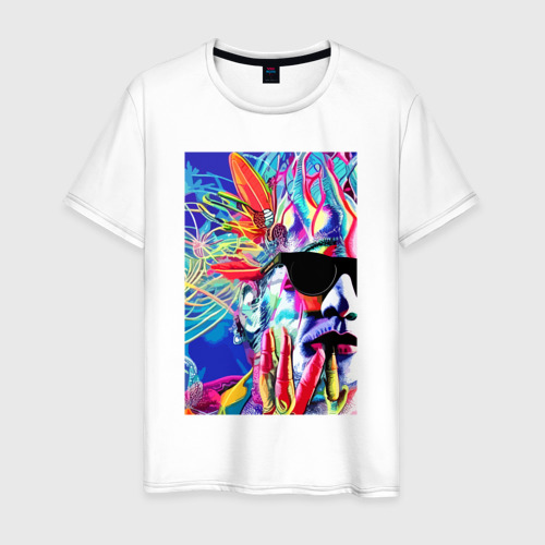 Мужская футболка из хлопка с принтом Andy Warhol - celebrity - pop art, вид спереди №1