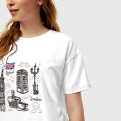 Женская футболка хлопок Oversize London city - фото 2