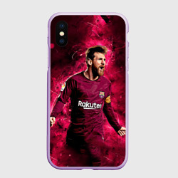 Чехол для iPhone XS Max матовый Месси art red