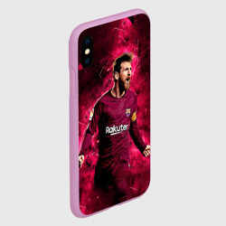 Чехол для iPhone XS Max матовый Месси art red - фото 2