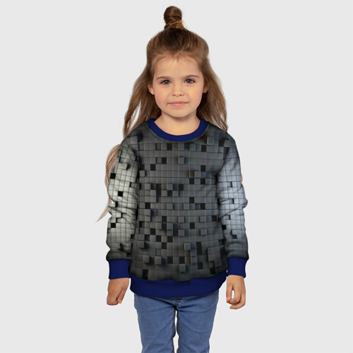 Детский свитшот 3D с принтом Digital pixel black, фото #4