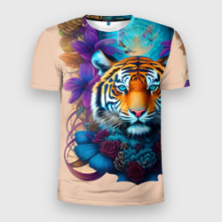 Мужская футболка 3D Slim Tiger tattoo - irezumi art