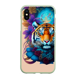 Чехол для iPhone XS Max матовый Tiger tattoo - irezumi art