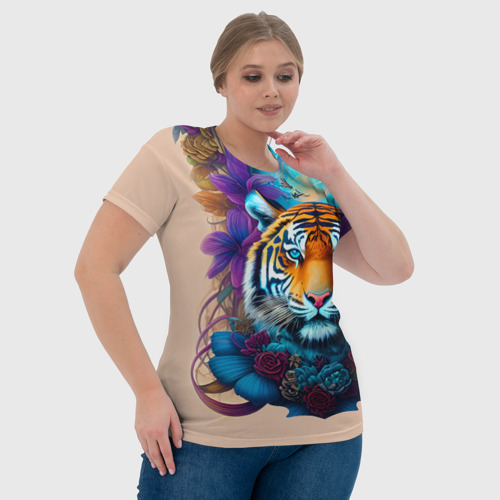 Женская футболка 3D Tiger tattoo - irezumi art, цвет 3D печать - фото 6