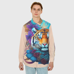 Мужская рубашка oversize 3D Tiger tattoo - irezumi art - фото 2