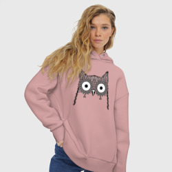 Женское худи Oversize хлопок Глазастая сова - фото 2