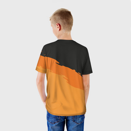 Детская футболка 3D с принтом Мопс рэпер, вид сзади #2