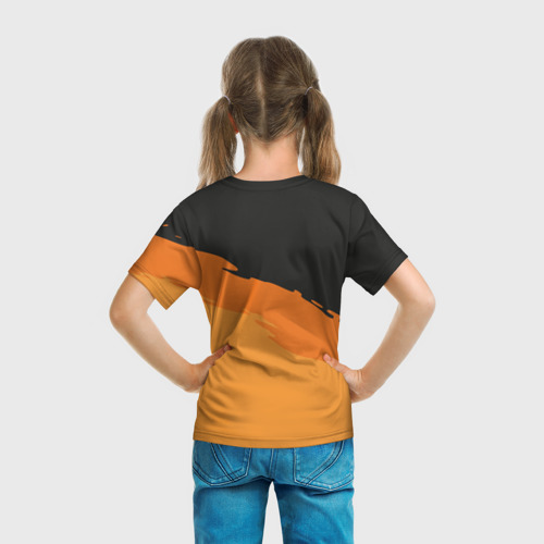 Детская футболка 3D с принтом Мопс рэпер, вид сзади #2