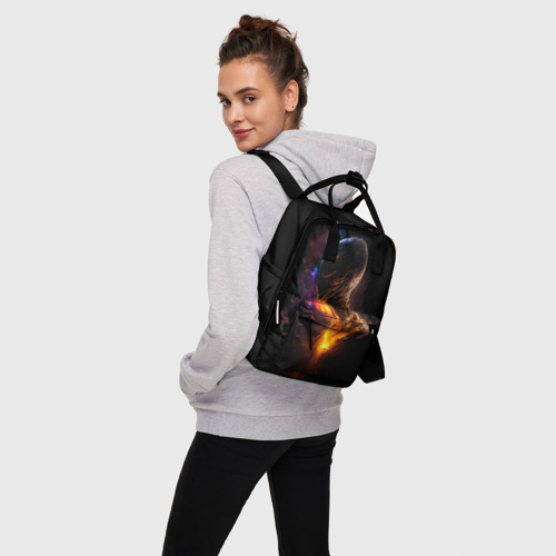 Женский рюкзак 3D с принтом Инопланетянин в космическом пространстве, вид сбоку #3