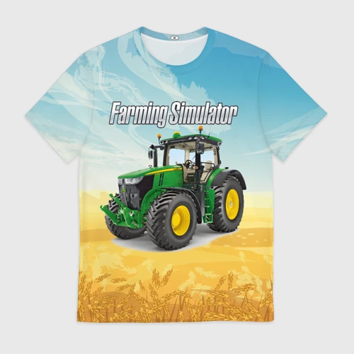 Мужская футболка 3D с принтом Farming Simulator, вид спереди #2