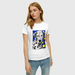 Женская футболка хлопок Далматин - портрет - фото 2