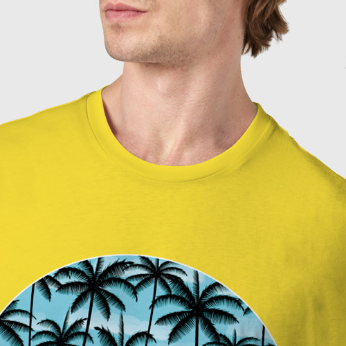 Мужская футболка хлопок с принтом Лето, тропики, фото #4