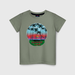 Детская футболка хлопок Лето, тропики