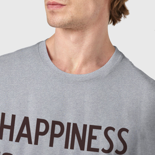 Мужская футболка хлопок Счастье это чашка кофе и хорошая книга, цвет меланж - фото 6