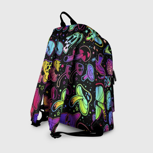 Рюкзак 3D с принтом Цветные грибочки, вид сзади #1