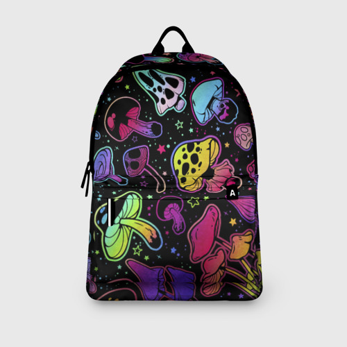 Рюкзак 3D с принтом Цветные грибочки, вид сбоку #3