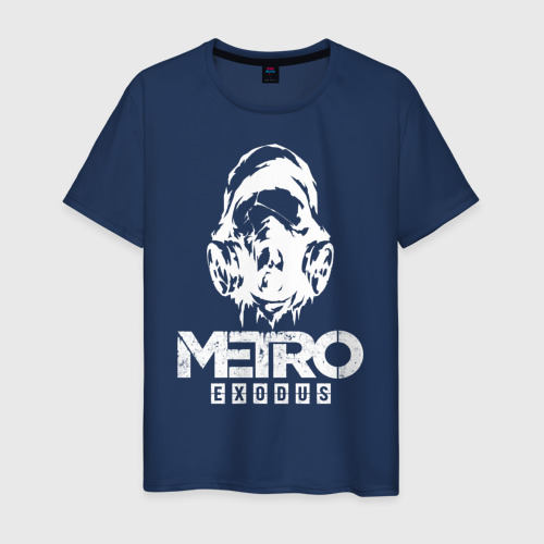 Мужская футболка из хлопка с принтом Metro Exodus art, вид спереди №1
