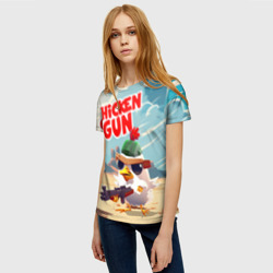 Женская футболка 3D Chicken Gun - фото 2