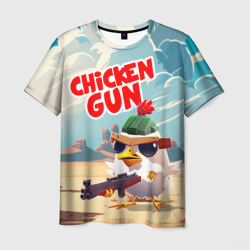 Мужская футболка 3D Chicken Gun