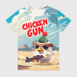 Женская футболка 3D Chicken Gun