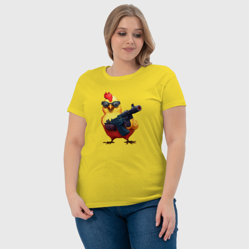 Женская футболка хлопок с принтом Вооружен и опасен, фото #4