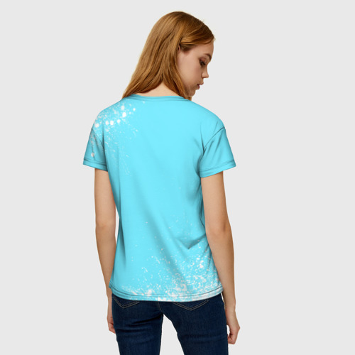 Женская футболка 3D с принтом Надя белый мишка, вид сзади #2