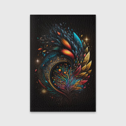 Обложка для паспорта матовая кожа Абстрактные цветные перья