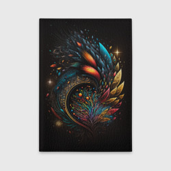 Обложка для автодокументов Абстрактные цветные перья