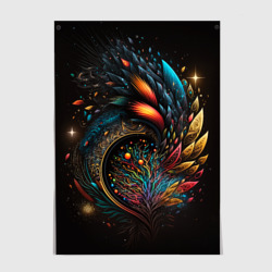 Постер Абстрактные цветные перья