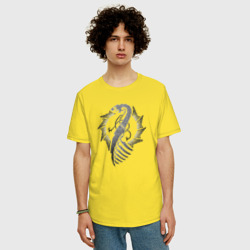 Мужская футболка хлопок Oversize Дракон драккара - фото 2