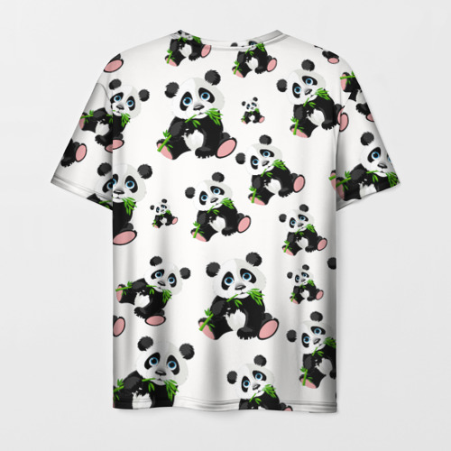 Мужская футболка 3D Панды и бамбук, цвет 3D печать - фото 2