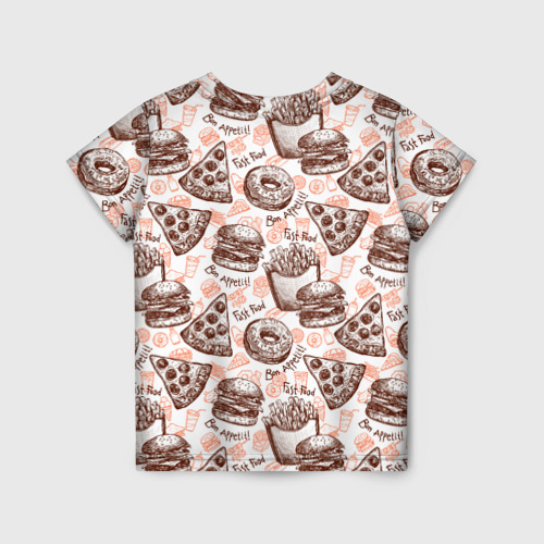 Детская футболка 3D с принтом Bon appetit, вид сзади #1