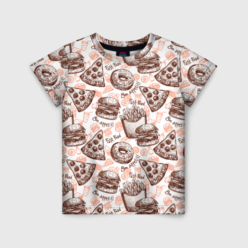 Детская футболка 3D с принтом Bon appetit, вид спереди #2