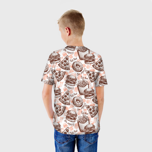 Детская футболка 3D с принтом Bon appetit, вид сзади #2