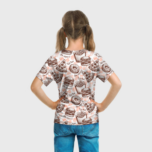 Детская футболка 3D с принтом Bon appetit, вид сзади #2