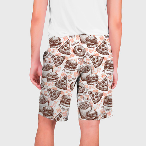 Мужские шорты 3D с принтом Bon appetit, вид сзади #1