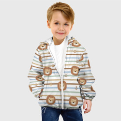 Детская куртка 3D Лев и якори: полосы - паттерн - фото 2