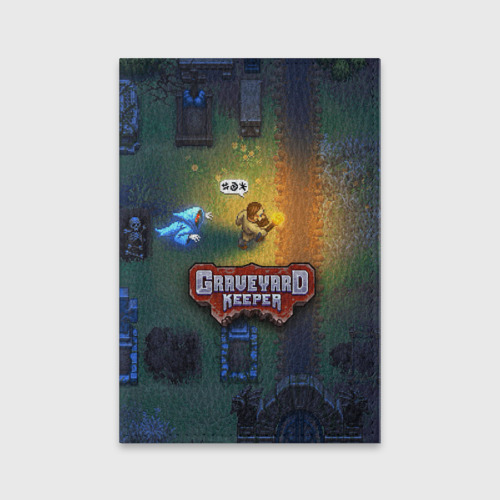 Обложка для паспорта матовая кожа Graveyard Keeper преследующий призрак, цвет зеленый