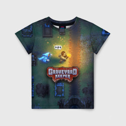 Детская футболка 3D Graveyard Keeper преследующий призрак