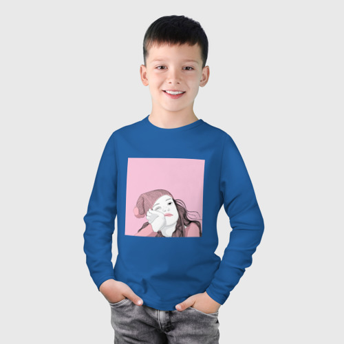 Детский лонгслив хлопок с принтом Меланхолия, фото на моделе #1