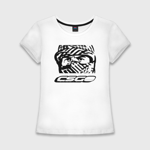 Женская футболка хлопок Slim CS white t. by Boostuff, цвет белый