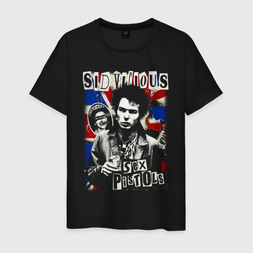 Мужская футболка хлопок Sex Pistols Sid, цвет черный