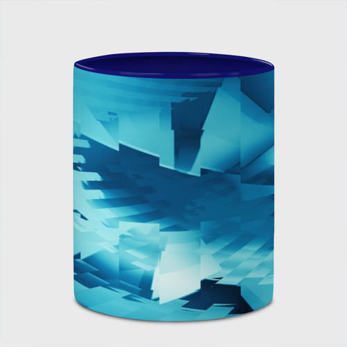 Кружка с полной запечаткой с принтом Абстрактные светло-синие кубы и другие фигуры, фото #4