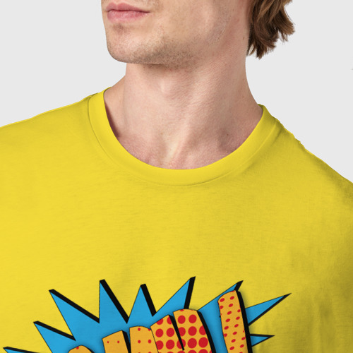 Мужская футболка хлопок с принтом Блин в стиле поп-арт, фото #4