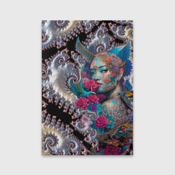 Обложка для паспорта матовая кожа Japanese beauty - irezumi