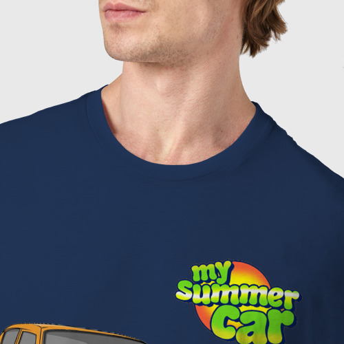 Мужская футболка хлопок My summer car yellow, цвет темно-синий - фото 6